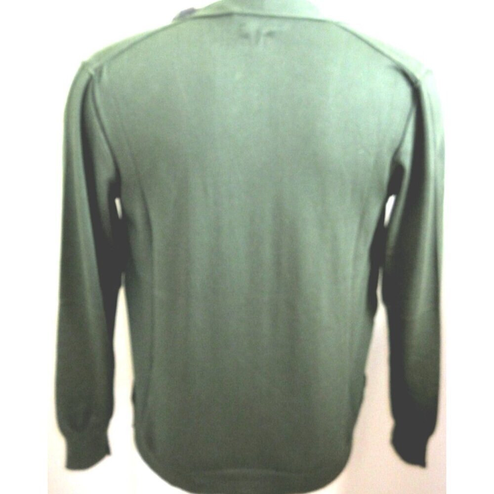 OOBE Brand Men's Ashworth Cotton Cardigan Italian Made Sweater Militaire Green - Picture 3 of 7